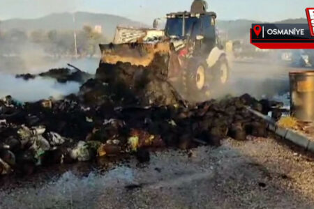 Mit Garn beladener LKW-Anhänger brannte in Osmaniye