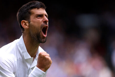 Powerparade von Novak Djokovic in Wimbledon