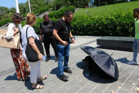 Sie mobilisierten für den verletzten Hund, der regungslos in Taksim lag