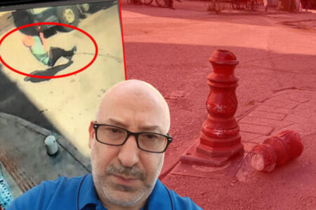 Das kaputte Modul des Pontons traf in Samsun den Kopf eines Fußgängers