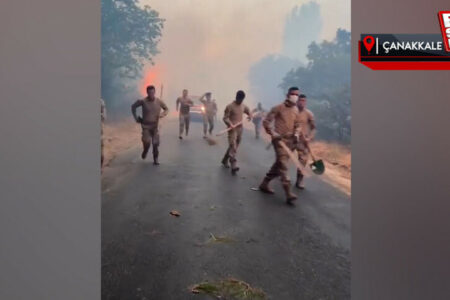 Mehmetçik unterstützt Feuerlöschbemühungen in Çanakkale