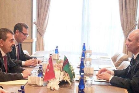 Minister Tekin traf sich mit Nurmuhammet Amannepesov, dem stellvertretenden Vorsitzenden des Ministerrats Turkmenistans