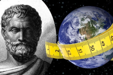 Wie kam Eratosthenes nach B.C.  Er hat den Erdumfang in 240 Jahren genau berechnet