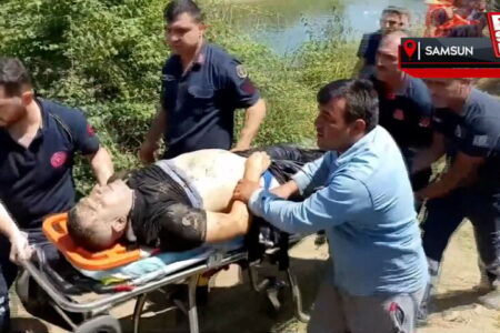 Der Vater ertrank, als er versuchte, seinen Sohn zu retten, der in Samsun in den Bewässerungskanal fiel.