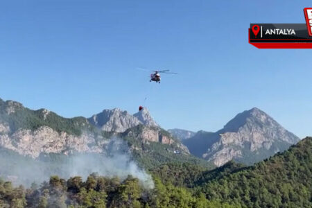 Der Waldbrand in Kemer wird interveniert