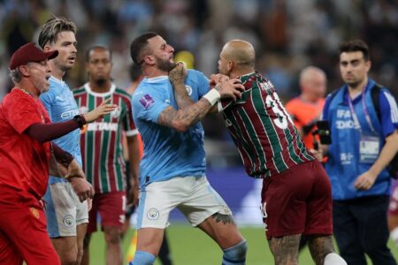 Felipe Melo sorgte wieder für Aufsehen!  Im Finale der Klub-Weltmeisterschaft traf er auf Kyle Walker