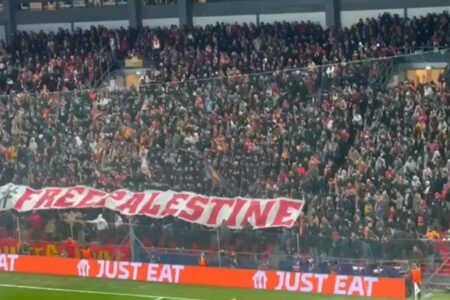 Verstärkungsbotschaft der Galatasaray-Fans an Palästina!
