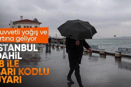 Gelbe Warnung der Meteorologie für 18 Städte, darunter Istanbul und Izmir