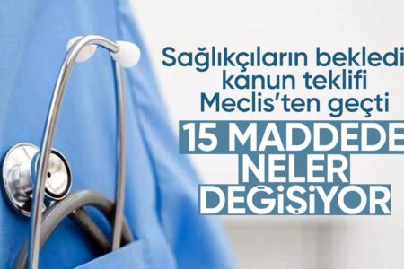 Der Vorschlag mit Regelungen im Gesundheitsbereich wurde in der Großen Türkischen Nationalversammlung angenommen.