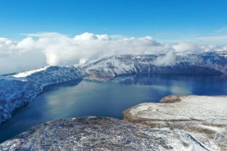 Ein Favorit der NASA-Astronauten!  Nemrut-Kratersee aus dem Weltraum fotografiert
