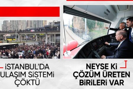 Präsident Erdoğan sitzt an der Grenze des Eisenbahnsystems Sirkeci-Kazlıçeşme am Steuer