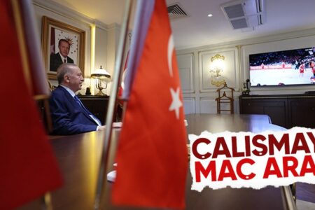 Präsident Erdoğan verfolgte das Spiel der 12 Giant Men