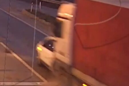 Schrecklicher Unfall in Kırıkkale: Der Lkw schleifte das angefahrene Fahrzeug meterweit mit