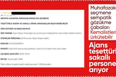 Ekrem İmamoğlus neue Wahltaktik!  Detail einer Frau, die während der Hilfsverteilung einen Hijab trägt