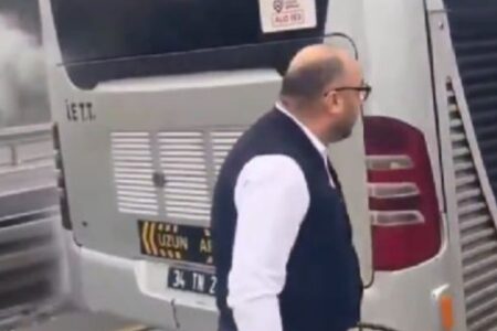Istanbul steht mit der Metrobus-Störung erneut auf der Tagesordnung: Sie griffen mit einem Feuerlöscher ein