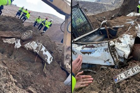 Minenkatastrophe in Erzincan!  Der unter der Erde vergrabene Pickup wurde gefunden