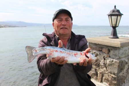 In Trabzon wurden Lachskäfige zerrissen: Bürger rannten ans Ufer, um zu angeln