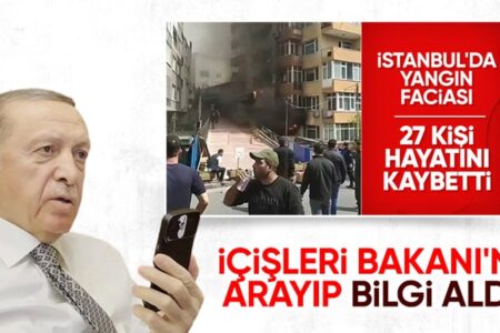 Präsident Erdoğan erhielt Informationen über den Brand in Istanbul