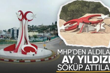 Die CHP-Gemeinde in Mersin hat das Stern- und Halbmonddenkmal aus der vorherigen Ära abgebaut
