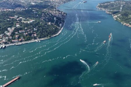 An einigen Stellen entlang der Küste von Istanbul traten wieder Schleimstoffe auf
