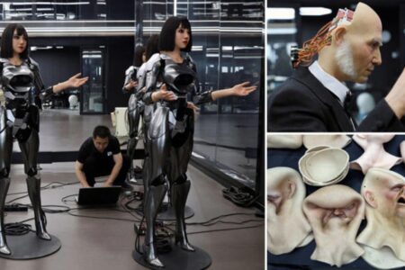 Chinas furchteinflößende humanoide Roboterfabrik voller Körpermodule gesichtet