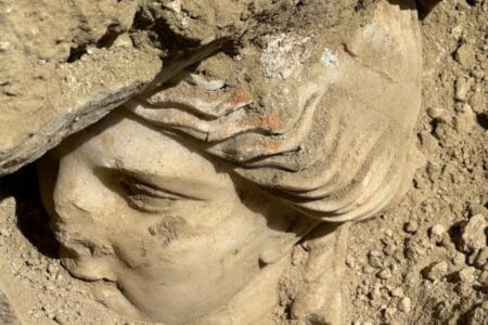 Der Kopf des Heil-Rainfarns wurde bei archäologischen Ausgrabungen in Denizli gefunden.