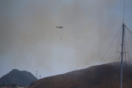 In einer Wiese in Bodrum ist ein Feuer ausgebrochen