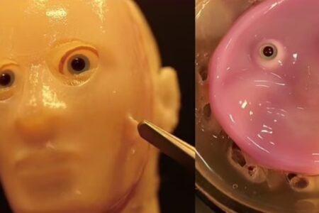 Japaner entwickelten einen humanoiden Roboter mit lebender Haut
