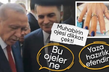 Lächelnder Nagellack-Dialog zwischen Präsident Erdoğan und dem Reporter