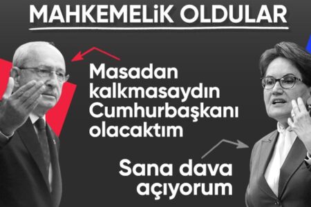 Meral Akşener steht mit Kemal Kılıçdaroğlu vor Gericht