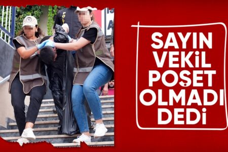 DEM-Parteimitglied Gergerlioğlu war beunruhigt darüber, dass der Polizist gezwungen wurde, eine Plastiktüte zu tragen