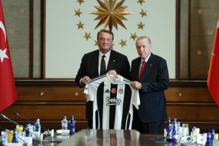Präsident Erdoğan empfing die Delegation des Turnvereins Beşiktaş