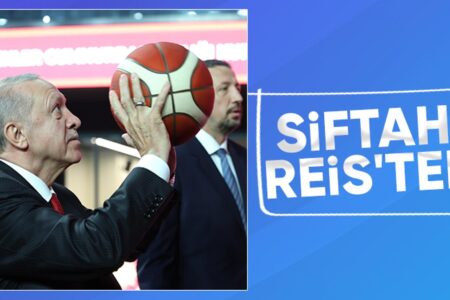 Präsident Erdoğan warf zur Eröffnung der BGM einen Korb in den Korb